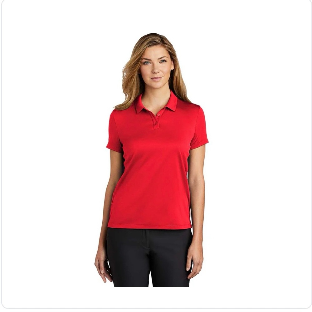 Nike Red Women's Button-Down Polo Shirt - Picture 3 of 7